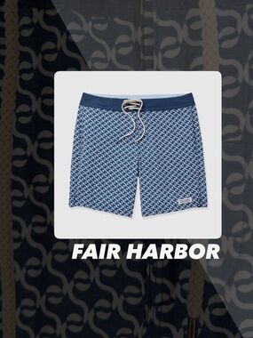EUC Fair Harbor Navy Geo Nautilus Board Shorts